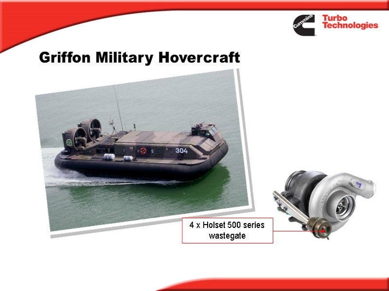 Griffon Military Hovercraft 4 x Holset 500 series wastegate